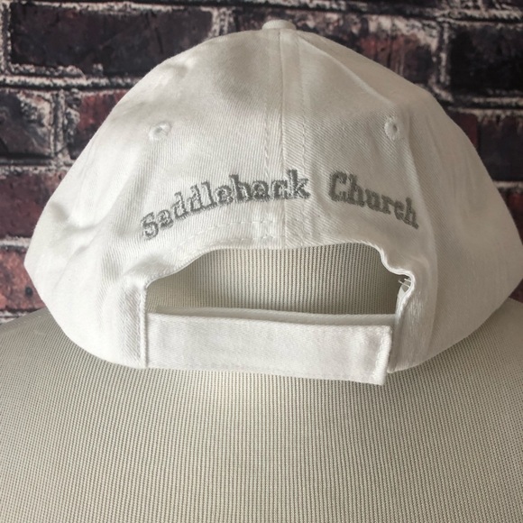 NWOT Saddleback Church HOPE Embroidered Velcro White and Grey Hat - Picture 3 of 9
